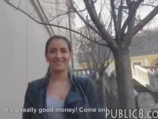 Brunette Eurobabe picked up and slammed in exchange for money