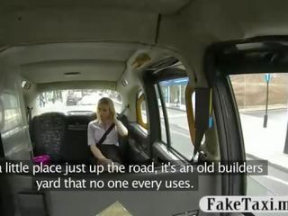 Kinky amateur blonde passenger facialed by turned on driver